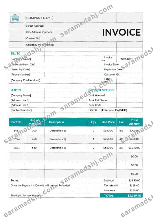 Basic Proforma Invoice Template